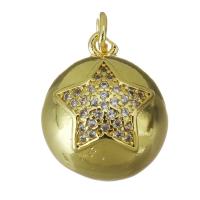 Cubic Zirconia Micro Pave Brass Pendant, fashion jewelry & micro pave cubic zirconia & for woman, gold Approx 3.5mm 