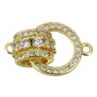 Cubic Zirconia Micro Pave Brass Connector, fashion jewelry & micro pave cubic zirconia & for woman, gold  Approx 1.5mm 