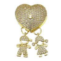 Cubic Zirconia Micro Pave Brass Pendant, fashion jewelry & micro pave cubic zirconia & for woman, gold  Approx 