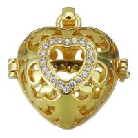 Cubic Zirconia Micro Pave Brass Pendant, Heart, fashion jewelry & micro pave cubic zirconia & for woman, gold Approx 