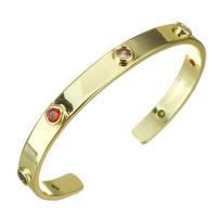 Brass Cuff Bangle, fashion jewelry & for woman, gold, 7.5mm 