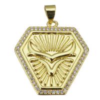Cubic Zirconia Micro Pave Brass Pendant, fashion jewelry & for woman, gold Approx 3.5mm 