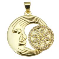 Cubic Zirconia Micro Pave Brass Pendant, fashion jewelry & micro pave cubic zirconia & for woman, gold Approx 3.5mm 