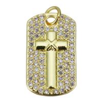 Cubique Pendentif en laiton zircon pavent, bijoux de mode & pavé de micro zircon & pour femme, Or Environ 3.5mm, Vendu par PC