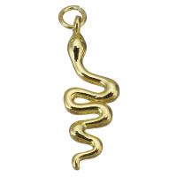 Латунные Подвески в форме животного, Латунь, Змея, ювелирные изделия моды & Женский, золотой отверстие:Приблизительно 3.5mm, продается PC