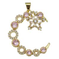 Cubic Zirconia Micro Pave Brass Pendant, fashion jewelry & micro pave cubic zirconia & for woman Approx 3.5mm 