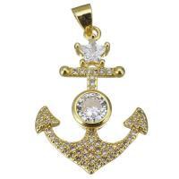 Cubic Zirconia Micro Pave Brass Pendant, arrowhead, fashion jewelry & micro pave cubic zirconia & for woman, gold Approx 3.5mm 