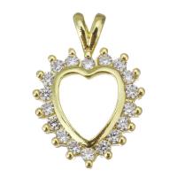 Cubic Zirconia Micro Pave Brass Pendant, Heart, fashion jewelry & micro pave cubic zirconia & for woman, gold Approx 2.5mm 