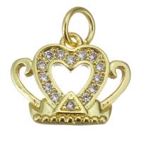 Cubic Zirconia Micro Pave Brass Pendant, fashion jewelry & micro pave cubic zirconia & for woman, gold Approx 3mm 