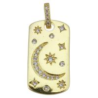 Cubic Zirconia Micro Pave Brass Pendant, fashion jewelry & micro pave cubic zirconia & for woman, gold Approx 2.5mm 