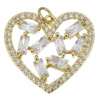 Cubic Zirconia Micro Pave Brass Pendant, Heart, fashion jewelry & micro pave cubic zirconia & for woman, gold Approx 3.5mm 