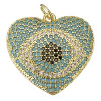 Cubic Zirconia Micro Pave Brass Pendant, Heart, fashion jewelry & micro pave cubic zirconia & for woman, gold Approx 3.5mm 