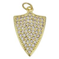 Colgante de Micro Pavé de Zirconía Cúbica, metal, Joyería & micro arcilla de zirconia cúbica & para mujer, dorado, 15x24x2.5mm, agujero:aproximado 3.5mm, Vendido por UD