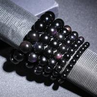 Black Obsidian Bracelet, Round, fashion jewelry & Unisex purple, 18cm 