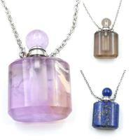 Stainless Steel Perfume Bottle Necklace, with Natural Stone, fashion jewelry 45cm+5cm 
