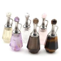 alliage de zinc Collier de bouteille de parfum, avec Pierre naturelle, bijoux de mode, plus de couleurs à choisir 50cm, Vendu par brin