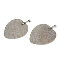 Natural Freshwater Shell Pendants, with Stainless Steel, Heart, silver color plated 