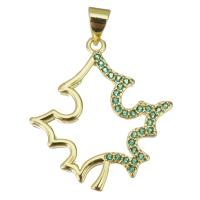 Colgante de Micro Pavé de Zirconía Cúbica, metal, Joyería & micro arcilla de zirconia cúbica & para mujer, dorado, 23.5x27x2mm, agujero:aproximado 3.5mm, Vendido por UD