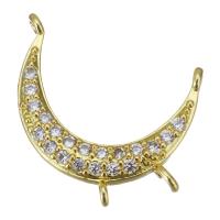 Cubic Zirconia Micro Pave Brass Pendant, Moon, fashion jewelry & micro pave cubic zirconia & for woman, gold Approx 1mm 