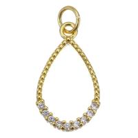 Cubic Zirconia Micro Pave Brass Pendant, Teardrop, fashion jewelry & micro pave cubic zirconia & for woman, gold Approx 3.5mm 