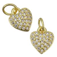 Cubic Zirconia Micro Pave Brass Pendant, Heart, fashion jewelry & micro pave cubic zirconia & for woman, gold Approx 3.5mm 