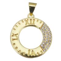Cubic Zirconia Micro Pave Brass Pendant, Round, fashion jewelry & micro pave cubic zirconia & for woman Approx 3.5mm 