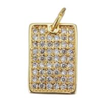 Colgante de Micro Pavé de Zirconía Cúbica, metal, Joyería & micro arcilla de zirconia cúbica & para mujer, dorado, 9x13x1.5mm, agujero:aproximado 3mm, Vendido por UD