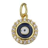Fashion Evil Eye Pendant, Brass, fashion jewelry & for woman & with rhinestone, gold Approx 3.5mm 