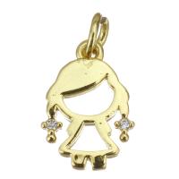 Cubic Zirconia Micro Pave Brass Pendant, Girl, fashion jewelry & micro pave cubic zirconia & for woman, gold Approx 2.5mm 