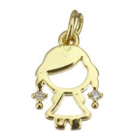 Cubique Pendentif en laiton zircon pavent, fille, bijoux de mode & pavé de micro zircon & pour femme, Or Environ 2.5mm, Vendu par PC