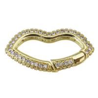 Brass Snap Clasp, fashion jewelry & micro pave cubic zirconia & for woman, gold 