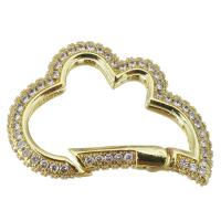 Brass Snap Clasp, fashion jewelry & micro pave cubic zirconia & for woman, gold 