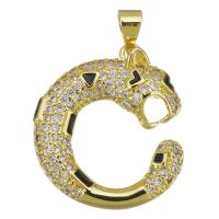 Cubic Zirconia Micro Pave Brass Pendant, fashion jewelry & for woman & with rhinestone, gold Approx 3.5mm 