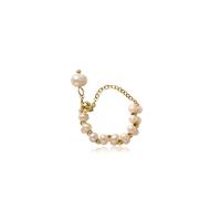 metal anillo, con Perlas plásticas, chapado, Joyería, dorado, Vendido por UD