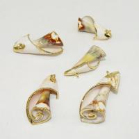 Трубные оболочки кулон латунь, Трубчатая ракушка, с цинковый сплав, плакирован золотом, DIY, 30-50mm, продается PC