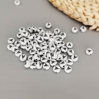 Acryl Alphabet Perlen, flache Runde, DIY, keine, 4x7mm, verkauft von Tasche