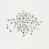 Acryl Alphabet Perlen, flache Runde, DIY & Emaille, keine, 4x7mm, ca. 500G/Tasche, verkauft von Tasche