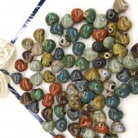 Gesprenkelte Porzellan Perlen, Herz, glaciert, DIY, keine, 13x11mm, verkauft von PC