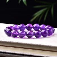 Quartz Bracelets, Amethyst, Round, fashion jewelry & Unisex, purple, 19CM  13MM 