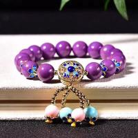 Gemstone Bracelets, Natural Lepidolite, Round, fashion jewelry & Unisex, purple, 19CM   10MM 
