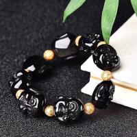 Black Obsidian Bracelet, fashion jewelry & Unisex, black, 19CM 