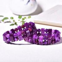 Gemstone Bracelets, Charoite, Round, fashion jewelry & Unisex, purple Approx 19 cm 