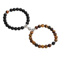 Gemstone Bracelets, Zinc Alloy, with Natural Stone & Brass & Stainless Steel, plated, fashion jewelry & Unisex 