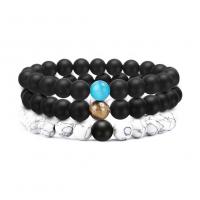 Gemstone Bracelets, Abrazine Stone, with Magnesite & Cats Eye & Tiger Eye, fashion jewelry & Unisex 