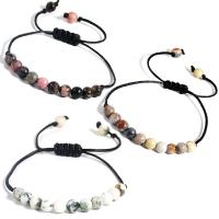 Gemstone Bracelets, Wax Cord, with Natural Stone, plated, Adjustable & fashion jewelry & for woman 