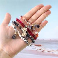 Agate Bracelets, with Polyester & Brass & Stainless Steel, plated, fashion jewelry & for woman 