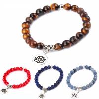 Gemstone Bracelets, Natural Stone, with Zinc Alloy, plated, Adjustable & fashion jewelry & Unisex 