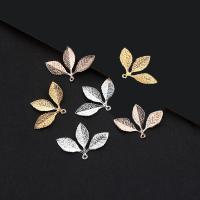 Brass Leaf Pendants, plated, DIY 