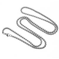 Mode Edelstahl Halskette Kette, Elektrolysierung, Maschine Polieren, 3x3x3mm, verkauft von Strang
