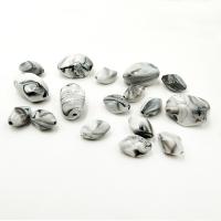 Gestreifte Harz Perlen, DIY & verschiedene Größen vorhanden, weiß und schwarz, verkauft von Tasche